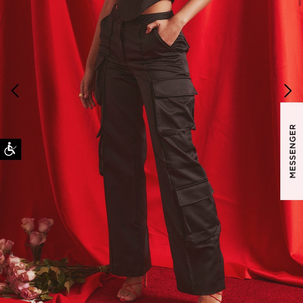 House of CB Satin Cargo Pants